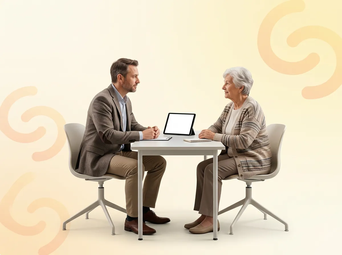 Care advocate talking with a patient about a care plan the billing practitioner directs