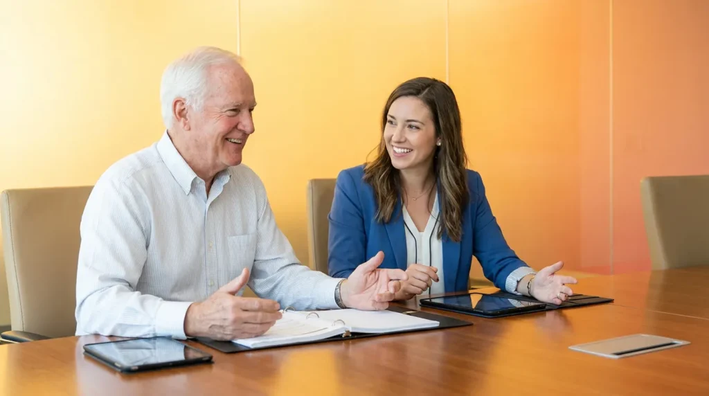 Companian Care Advocate meeting with a rheumatology practice team member
