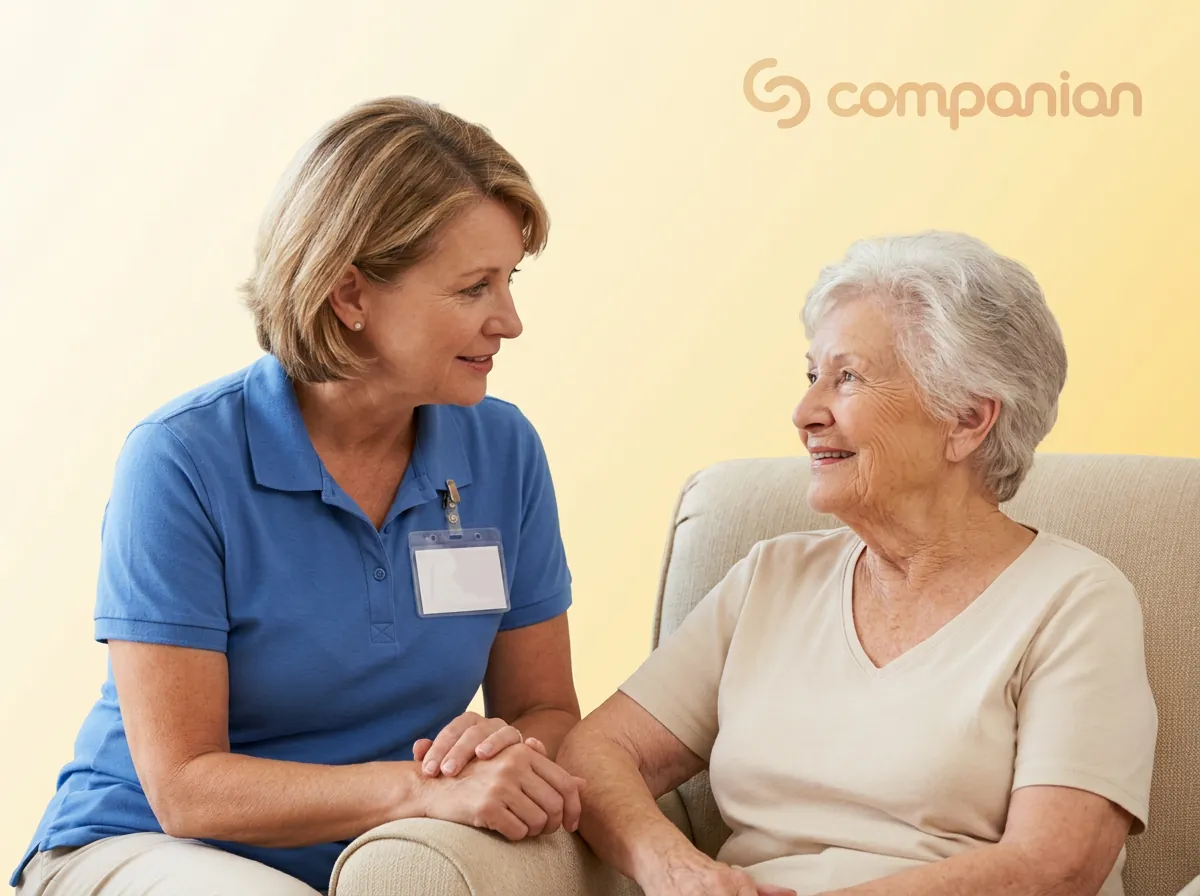 Care advocate talking with a patient about whether one condition or several drive the care plan