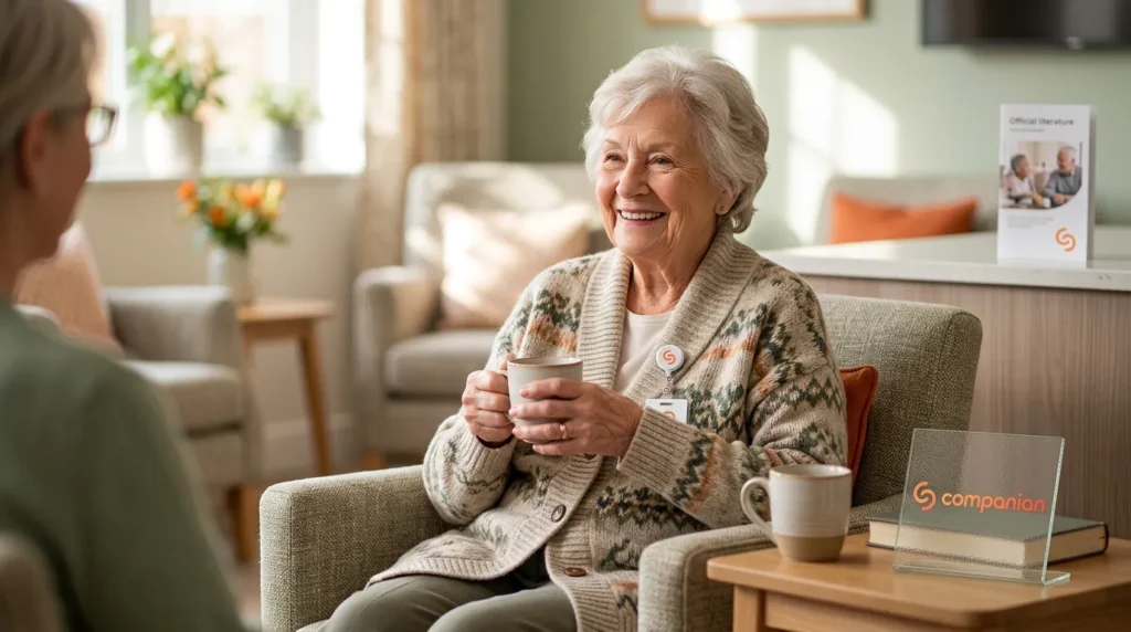 Infectious disease patient talking with a Companian Care Advocate between visits