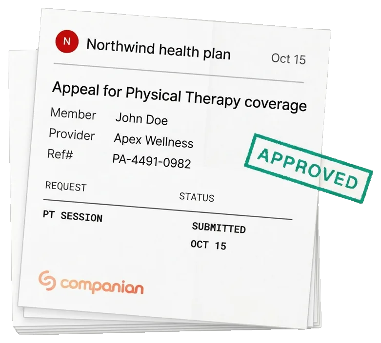 Health plan coverage appeal marked approved (sample data)