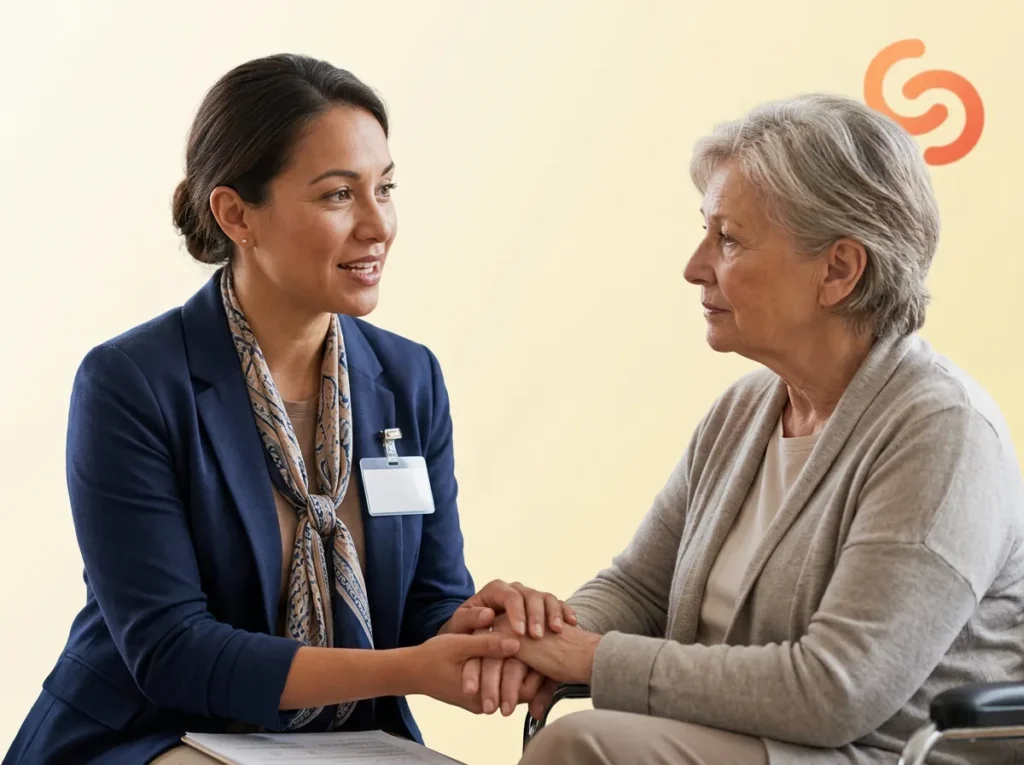 Companian Care Advocate talking with a patient about principal illness navigation